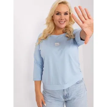 Dámská halenka Dámská halenka plus size s kulatým výstřihem DANE světle modrá