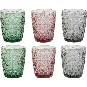 Sklenice Sklenice 6ks "RELIEF MIX" 8x8x10/250ml