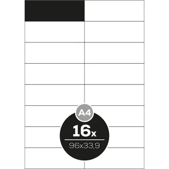 Speciální papír Etikety Top Stick A4/100 ks, 96,5x33,9 mm - 16 etiket, bílé