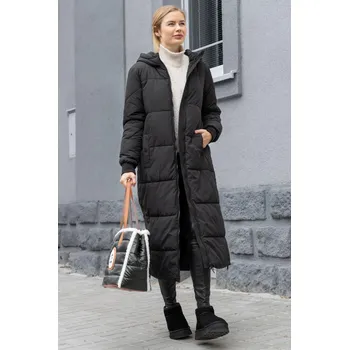 Jacqueline de Yong dámský zimní maxi kabát Thunder černý L