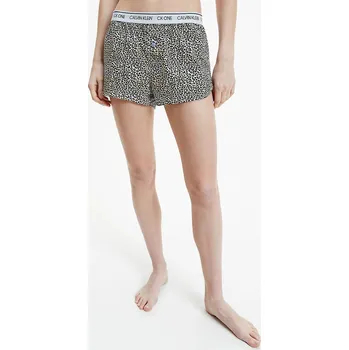 Dámské pyžamo Dámské pyžamové šortky QS6437E - V4L Fialová se zvířecím vzorem - Calvin Klein S fialová vzor
