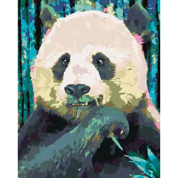 Hračka Diamondi Diamantové malování - BAREVNÁ PANDA Rozměr: 40x50 cm, Rámování: bez rámu a bez vypnutí plátna