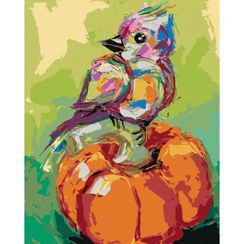 Diamondi Diamantové malování - BAREVNÝ PTÁK NA DÝNI Rozměr: 40x50 cm, Rámování: vypnuté plátno na rám