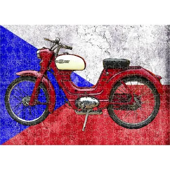 Puzzle puzzle s motorkou moped