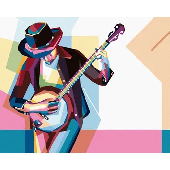 Diamondi Diamantové malování - BAREVNÝ HUDEBNÍK Rozměr: 40x50 cm, Rámování: vypnuté plátno na rám