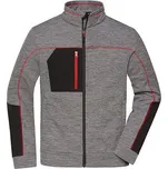 James & Nicholson Pánská strukturovaná fleecová pracovní bunda s kapsami na zip Barva: šedá karbonová, Velikost: 3XL JN1818