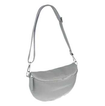 Kabelka NovaKabelka.cz Kožená italská crossbody kabelka Reni Grande Grigia