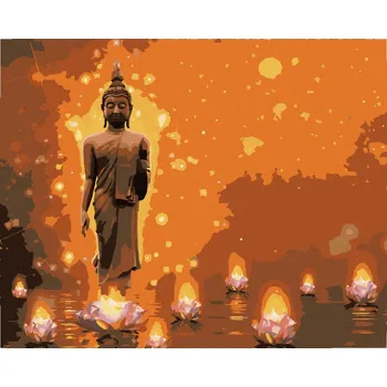 Hračka Diamondi Diamantové malování - BUDDHA S LOTUSY Rozměr: 40x50 cm, Rámování: vypnuté plátno na rám