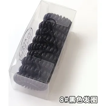 Dámské populární spirálové gumičky do vlasů (9 ks v balení) Barva: black 1