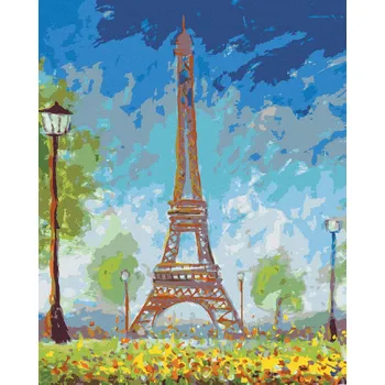 Hračka Diamondi Diamantové malování - EIFFELOVA VĚŽ V LÉTĚ Rozměr: 40x50 cm, Rámování: bez rámu a bez vypnutí plátna