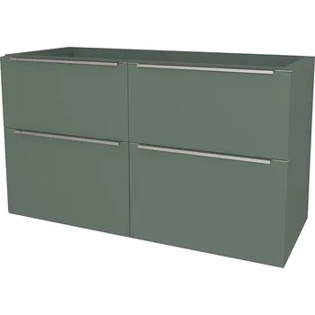Koupelnový nábytek Mailo, koupelnová skříňka 121 cm, chrom madlo, Multidecor, Zelená Verde