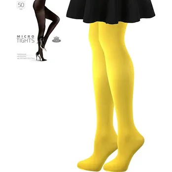 Dámská móda punčocháče silonky mikrovlákno Boma MICRO tights 50 den silnější VIBRANT YELLOW jasně žlutá Velikost silonek: L