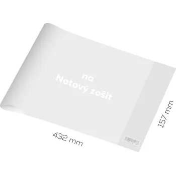 Obal na notový sešit PVC 432x157 mm, hrubý/transparentní, 1 ks