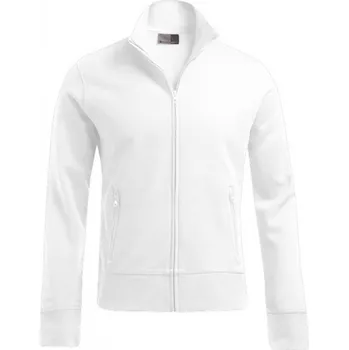 Pánská móda Vypasovaná bavlněná mikina Promodoro se stojáčkem a skrytým zipem 320 g/m Barva: Bílá, Velikost: XL E5290