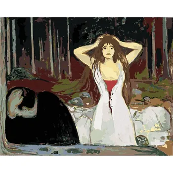 Hračka Diamondi Diamantové malování - ASHES (EDVARD MUNCH) Rozměr: 40x50 cm, Rámování: bez rámu a bez vypnutí plátna