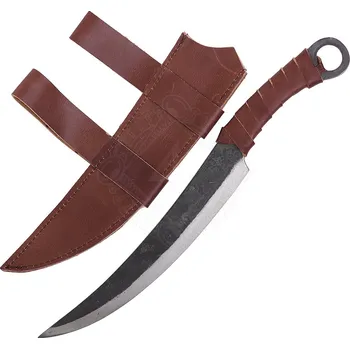 Karnevalový kostým Lord of Battles Vikinský lovecký nůž Knut s kroužkem a horizontálním pouzdrem