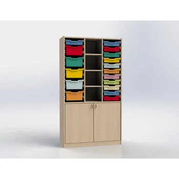 Šatní skříň Skříň s dvířky a 17 plastovými zásuvkami