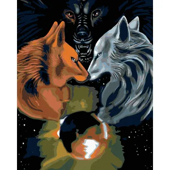 Hračka Diamondi Diamantové malování - TŘI VLCI Rozměr: 40x50 cm, Rámování: bez rámu a bez vypnutí plátna