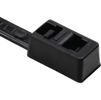 Stahovací páska HellermannTyton 117-00008, T50LDH-PA66HS-BK (100), stahovací pásky, 4.70 mm, 395 mm, černá, 100 ks