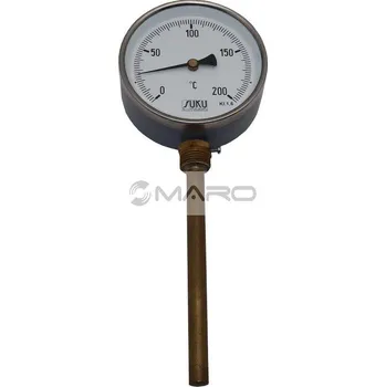Thermis Teploměr topenářský spodní 0-200°C, ø 100 mm, L 160 mm, TU1200160