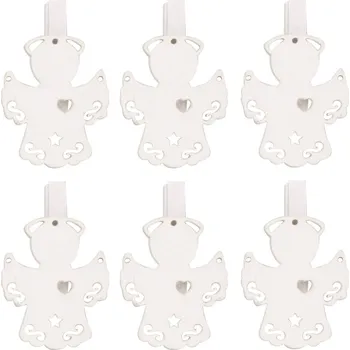 Anděl Přerov, s.ro. Anděl dřevěný na kolíčku 3cm, bílý, 6ks