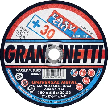 Řezný kotouč GRANDINETTI Kotouč brusný na nerez/ocel AXZ24R | 180x6,8x22,2 mm