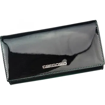 Peněženka Elegantní dámská velká kožená lakovaná peněženka Gregorio Emili ,zelená