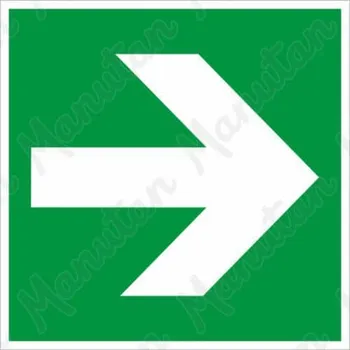 Šipka rovná, samolepka 100 x 100 x 0,4 mm, fotoluminiscenční