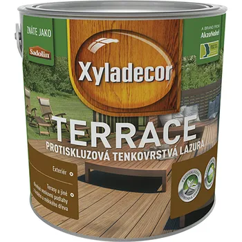 Lak na dřevo Xyladecor Terrace protiskluzová tenkovrstvá lazura 2,5L Bezbarvý