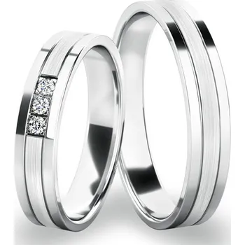 Prsten Snubní prsteny bílé zlato 585 zirkon 0.030 ct G/SI SP-61062B