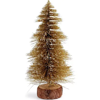 Vánoční dekorace Dekorace vánoční stromeček s glitry, barva 3 (20 cm) zlatá
