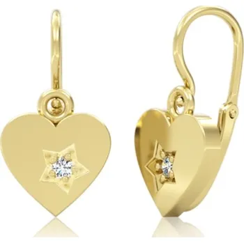 Náušnice Couple, Dětské náušnice Josie, žluté zlato se zirkonem, 6630691-0-0-1