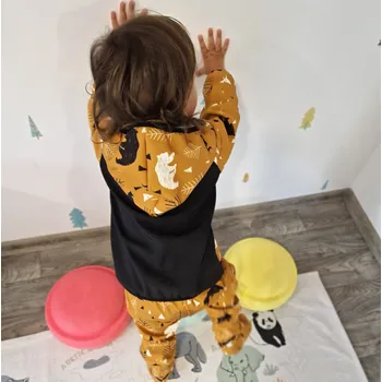 Chlapecká bunda Yháček Softshellová bunda Yháček, zimní, Lesní zvěř na hořčicové Velikost: 98