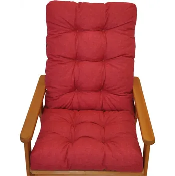 Polstr na zahradní křeslo s mašlí - látka vínový melír