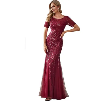 Dámské šaty Ever Pretty dámské šaty EZ07707BD08 bordó M