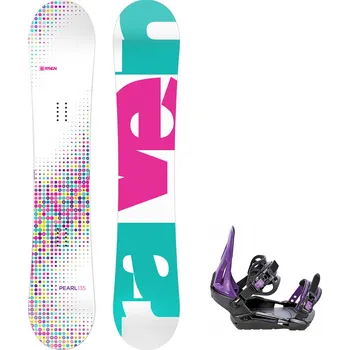 Snowboarding Dětský snowboard komplet Raven Pearl + vázání S230 black/violet Velikost: 110 cm, Velikost vázání: S/M