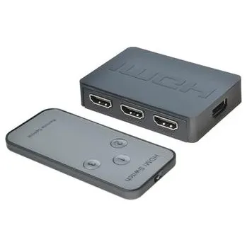 Počítačové příslušenství PremiumCord HDMI switch 3:1 plastový s dálkovým ovladačem