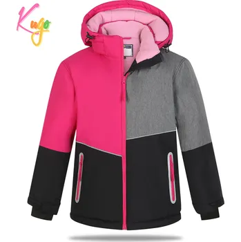 Dívčí bunda Dívčí zimní bunda - KUGO PB3891, růžová / černá Barva: Růžová, Velikost: 164