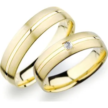 Prsten Snubní prsteny žluté zlato 585 zirkon 0.033 ct G/SI SP-249Z