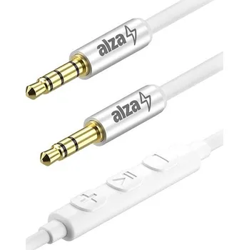 Datový kabel AlzaPower Alucore Audio 3.5mm Jack 4P-TRRS (M) to 3.5mm Jack (M) 0.5m stříbrný