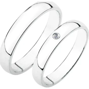 Prsten Snubní prsteny stříbro 925 zirkon 0.025 ct SP-202-Ag