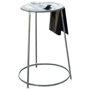 Venkovní odpadkový koš Manutan Expert Stojan Circle na odpadkové pytle s kovovým víkem