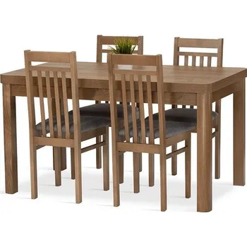 Jídelní stůl Jídelní set Meteor 4 dub lefkas/zelená