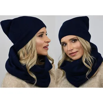 Čepice Fashionweek Dámský zimní set čepice a šála ZIZI-K6 Barva: Tmave modry, Velikost: Universal