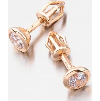 Náušnice Dámské náušnice růžové zlato 585 zirkon 52DZ-8003CV-SR