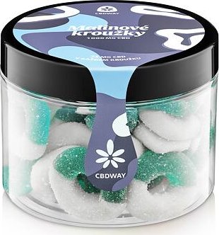 CBD WAY Kyselé želé kroužky s příchutí modrá malina 1000 mg 400 g
