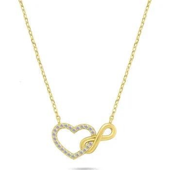 Náhrdelník Brilio Silver Moderní pozlacený náhrdelník se zirkony NCL121Y + 2 měsíce na vrácení zboží