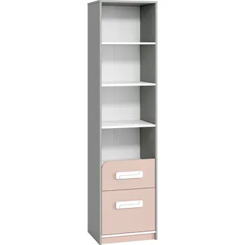 Knihovna Regál IQ 0601, Šedá Platina/Bílá/Pudrová
