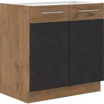 Kuchyňská skříňka Kuchyňská dolní skříňka VEGA 80 D 2F BB, Matera mat/Dub lancelot