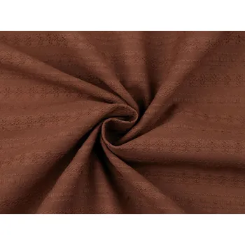 Bavlněná látka / plátno s krajkovým efektem, barva 10 hnědá koňak